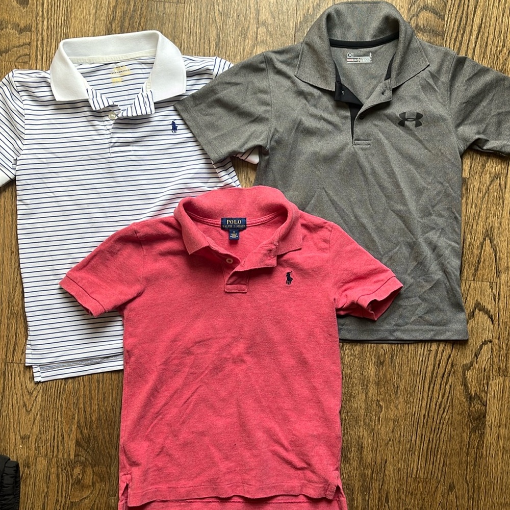 Polo + Under Armour performance collar shirts size 5